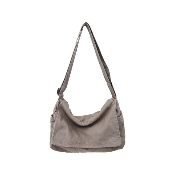 Canvas Messenger Bag Large Satchel Bag Travel Hobo Bag Casual Tote Shoulder B) - Picture 1 of 6